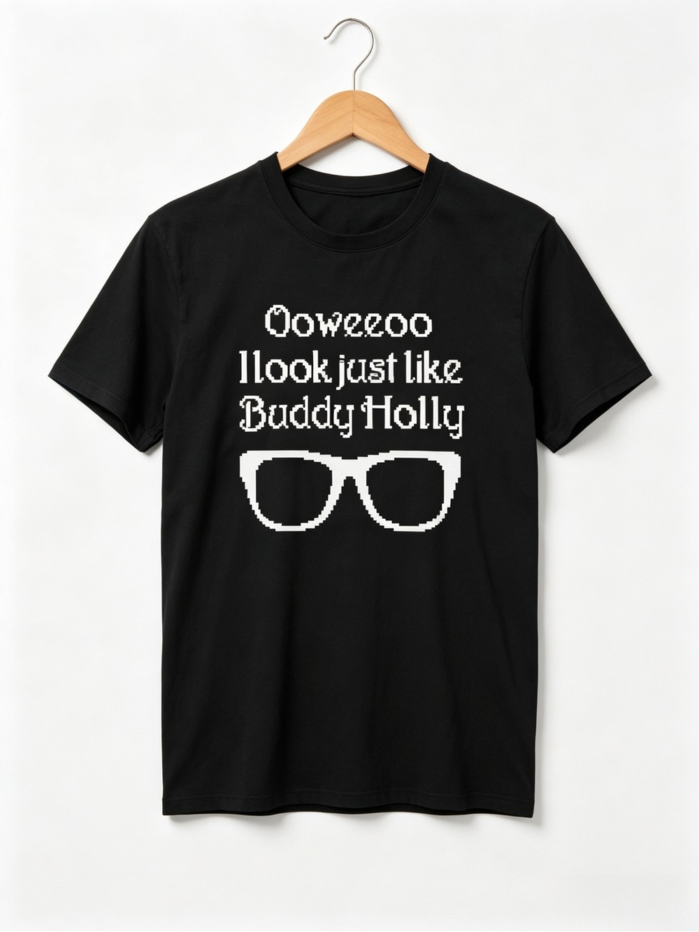 Weezer Buddy Holly Cross Stitch Part One Graphics Womens Mens T-shirt Unisex